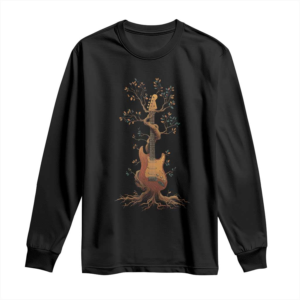 Nature Guitar Tree of Life Guitarist Artistic Roots Long Sleeve Shirt - Wonder Print Shop