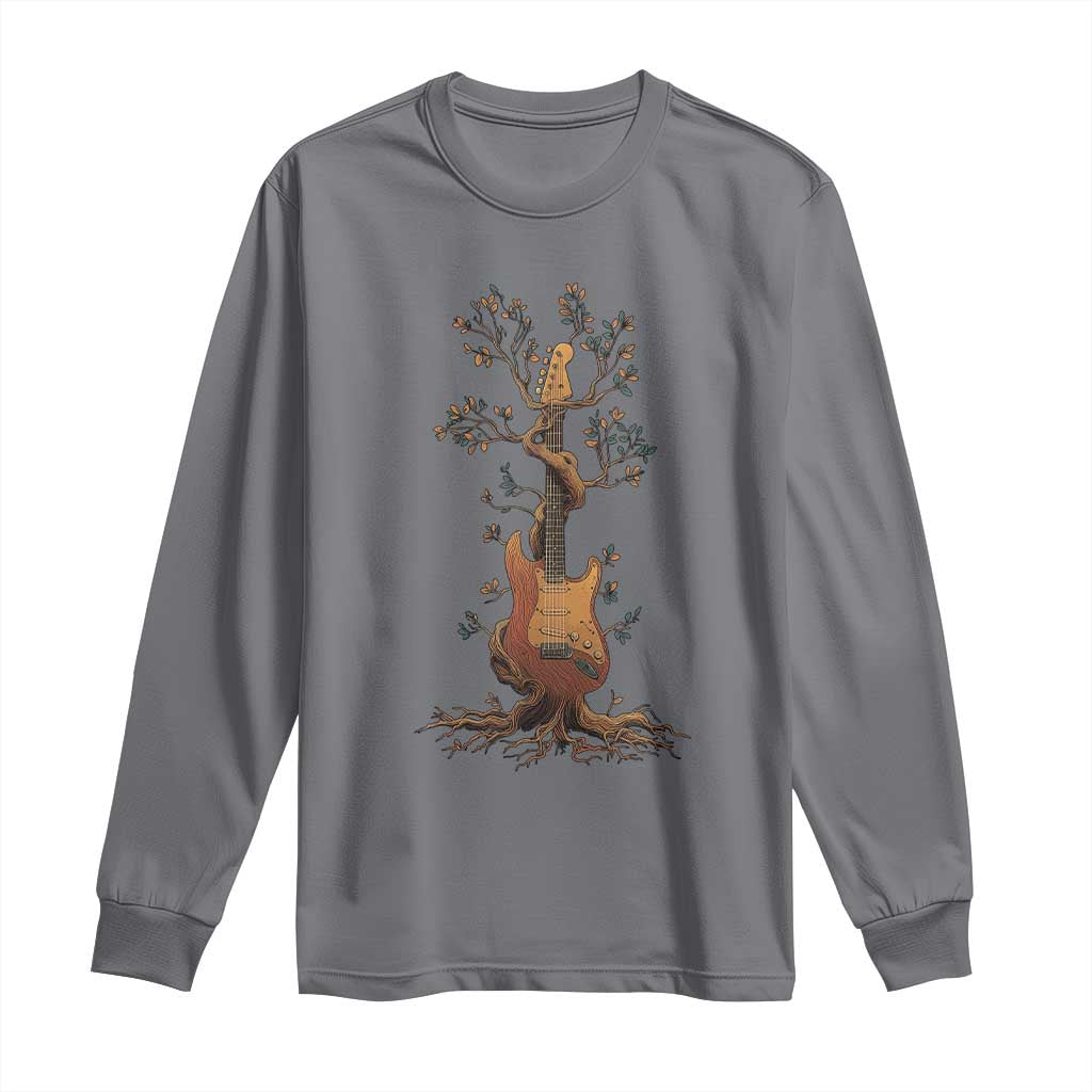 Nature Guitar Tree of Life Guitarist Artistic Roots Long Sleeve Shirt - Wonder Print Shop