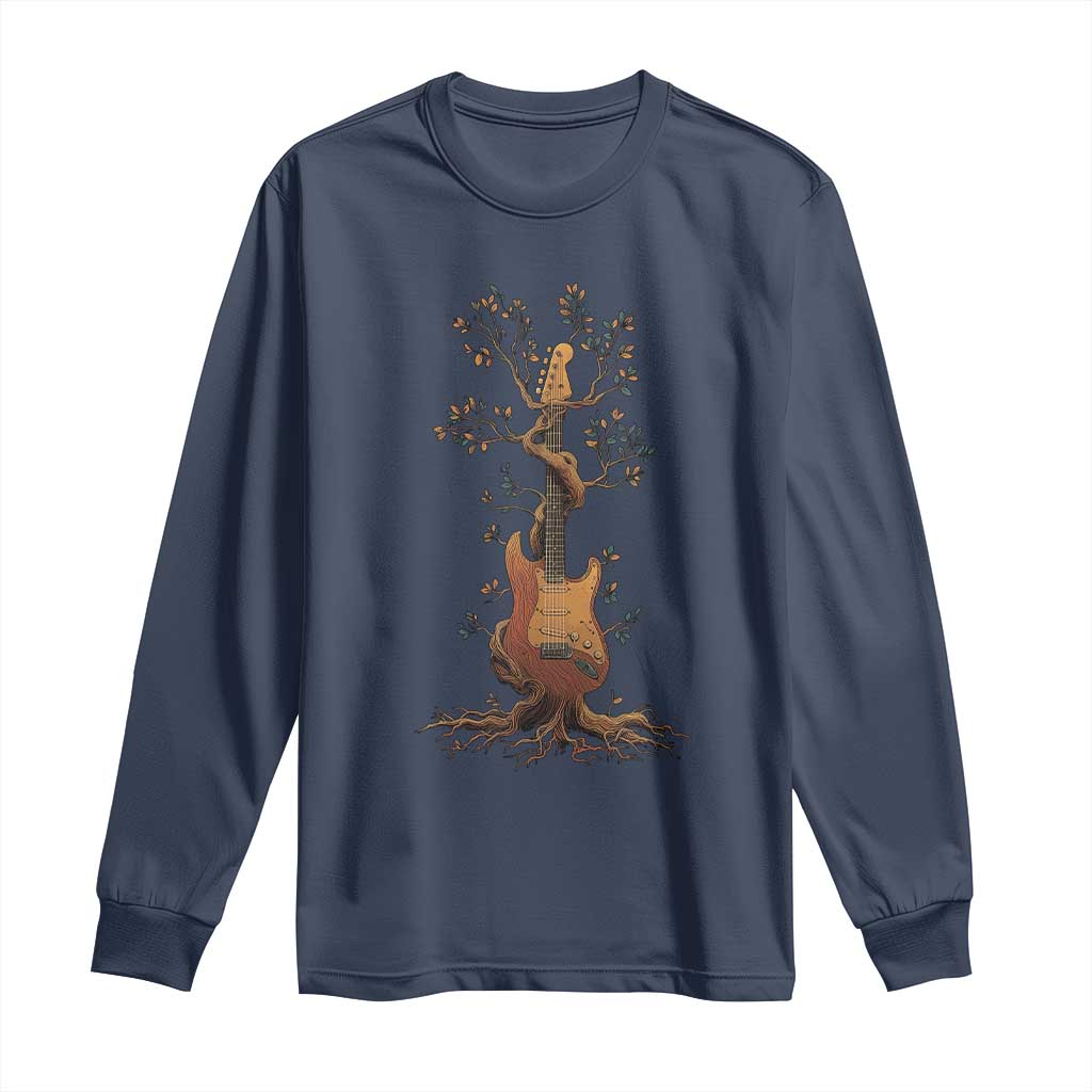 Nature Guitar Tree of Life Guitarist Artistic Roots Long Sleeve Shirt - Wonder Print Shop