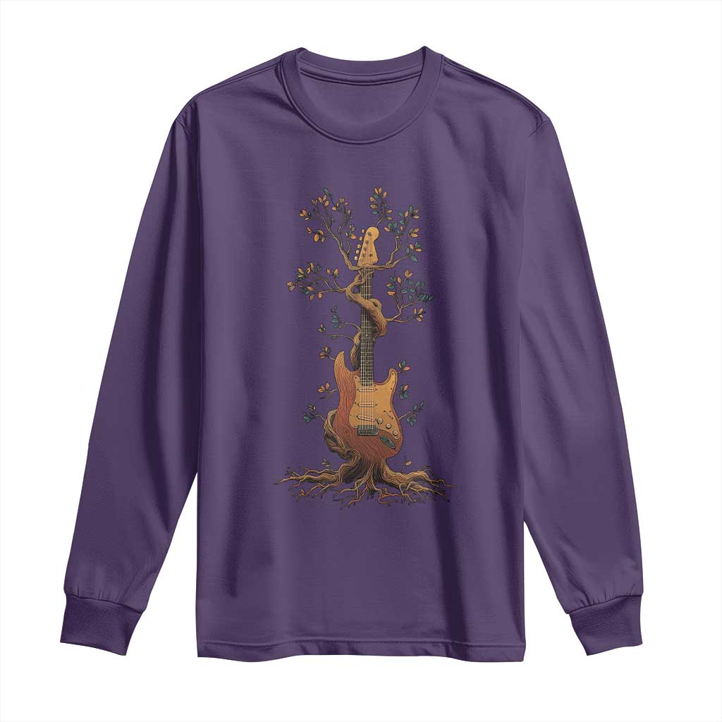 Nature Guitar Tree of Life Guitarist Artistic Roots Long Sleeve Shirt - Wonder Print Shop