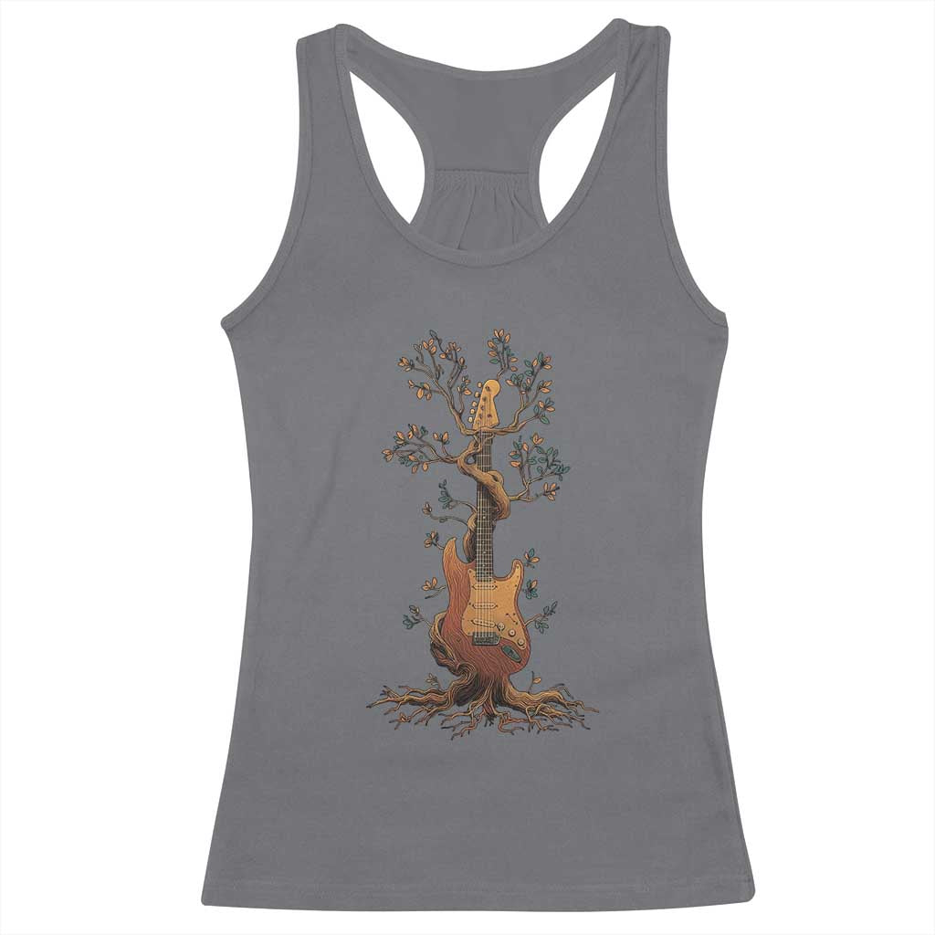 Nature Guitar Tree of Life Guitarist Artistic Roots Racerback Tank Top - Wonder Print Shop