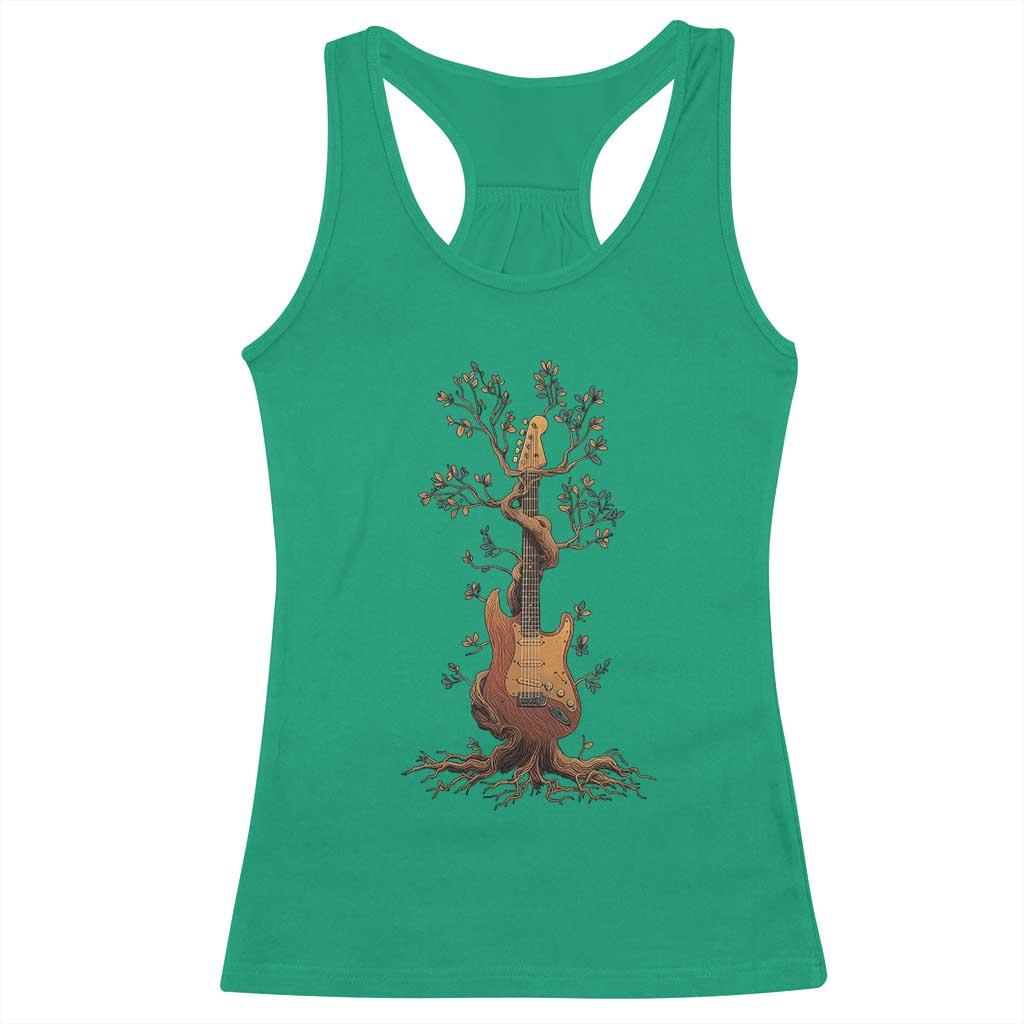 Nature Guitar Tree of Life Guitarist Artistic Roots Racerback Tank Top - Wonder Print Shop