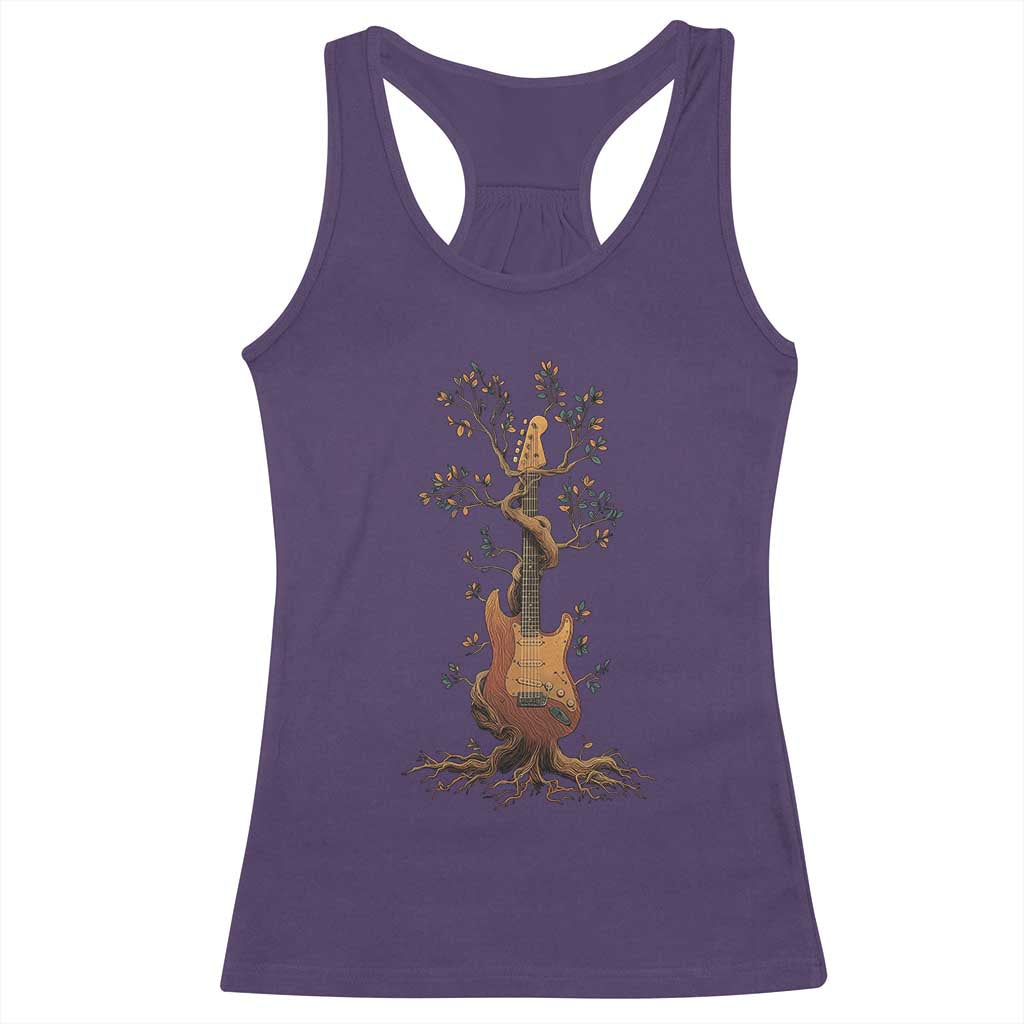 Nature Guitar Tree of Life Guitarist Artistic Roots Racerback Tank Top - Wonder Print Shop