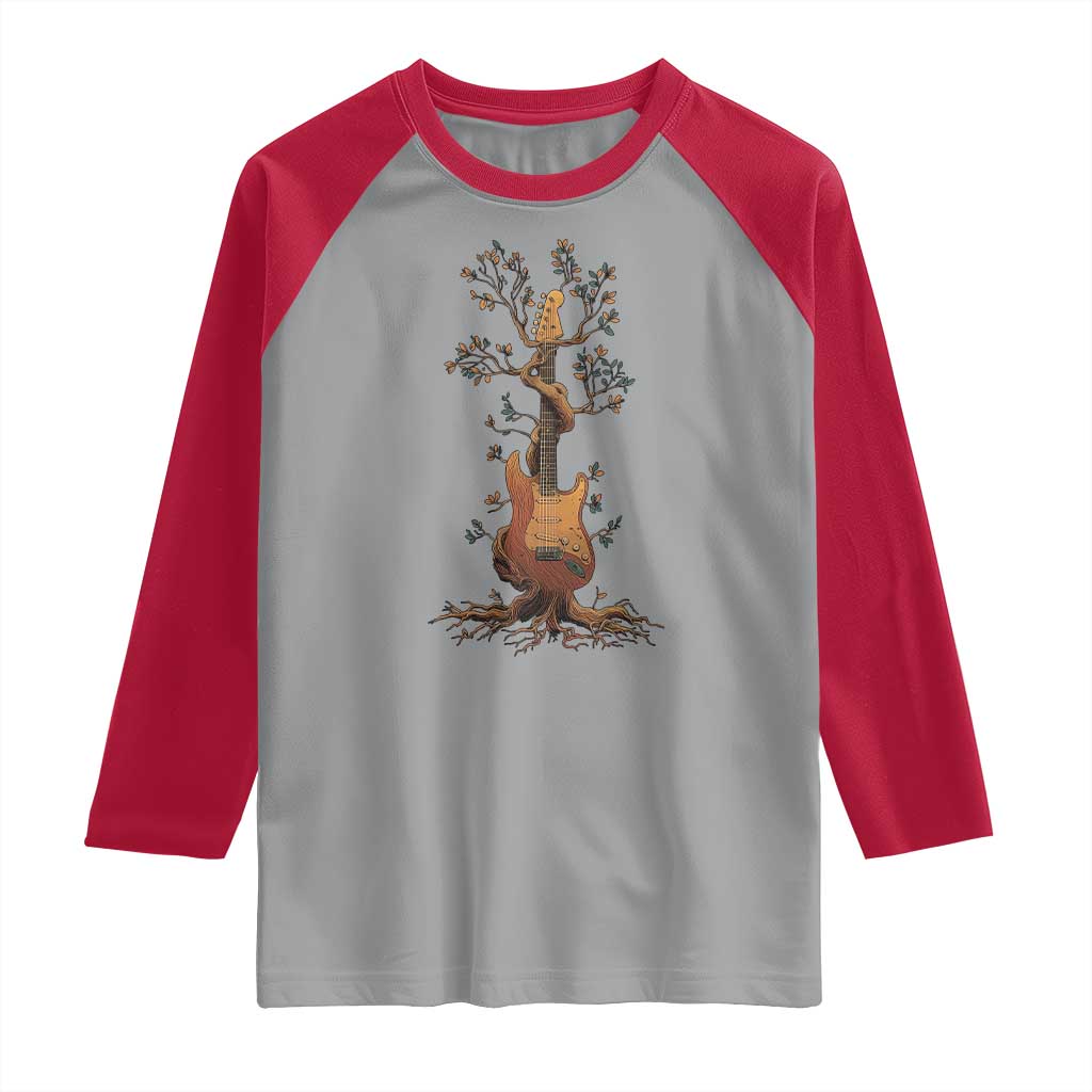 Nature Guitar Tree of Life Guitarist Artistic Roots Raglan Shirt - Wonder Print Shop