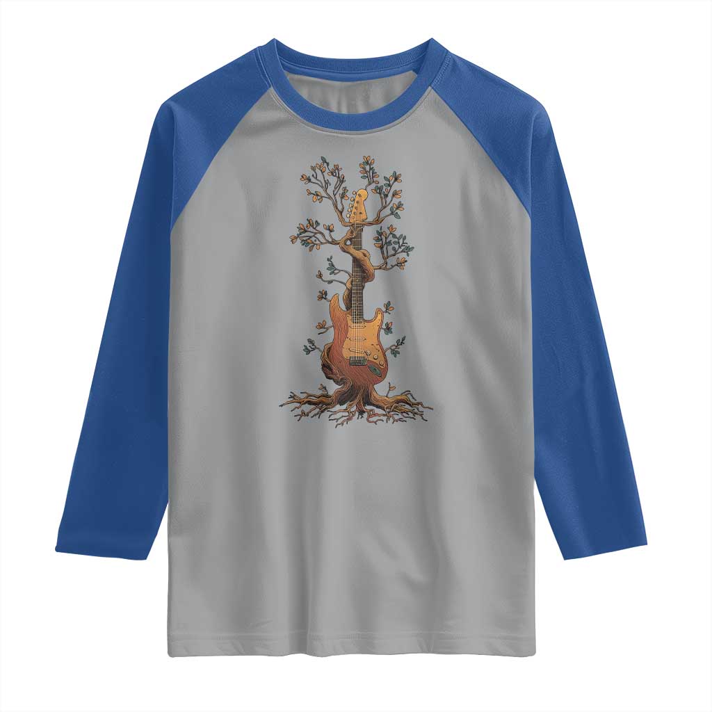 Nature Guitar Tree of Life Guitarist Artistic Roots Raglan Shirt - Wonder Print Shop