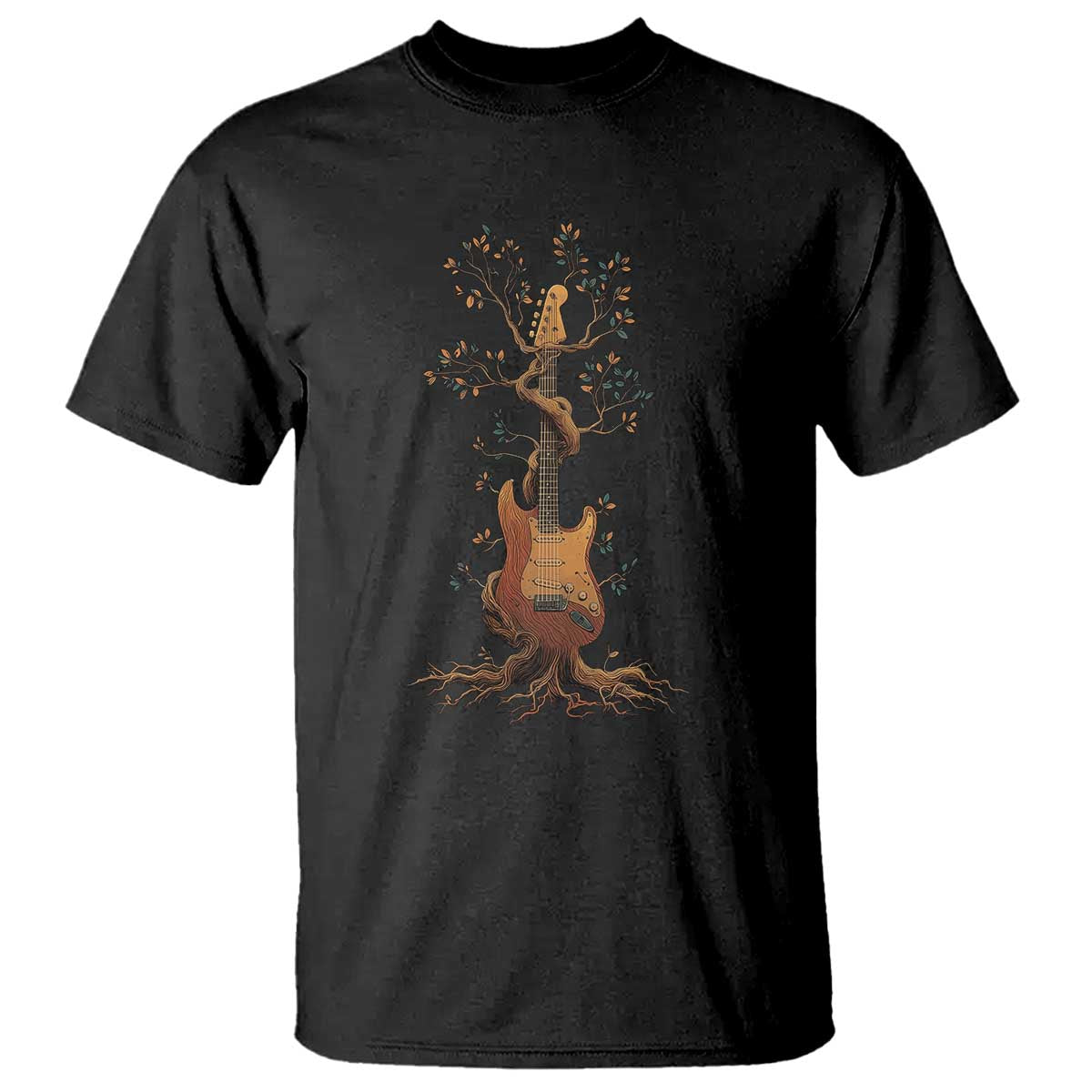Nature Guitar Tree of Life Guitarist Artistic Roots T Shirt - Wonder Print Shop
