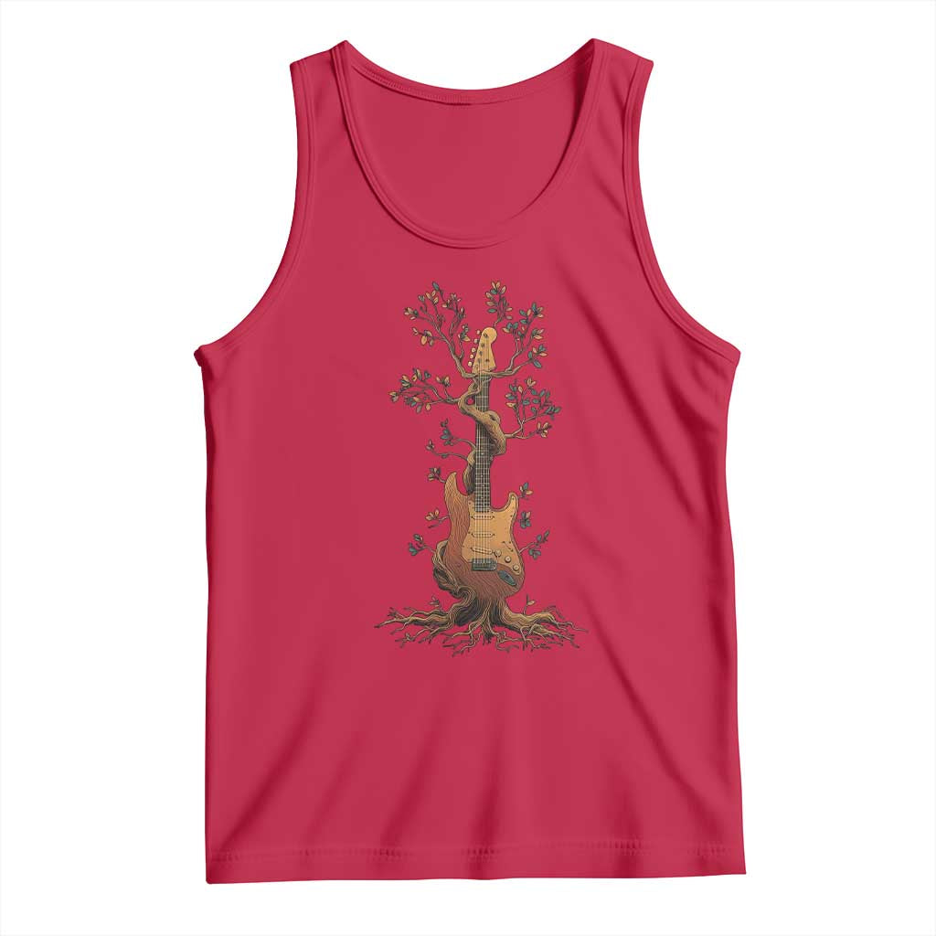 Nature Guitar Tree of Life Guitarist Artistic Roots Tank Top - Wonder Print Shop
