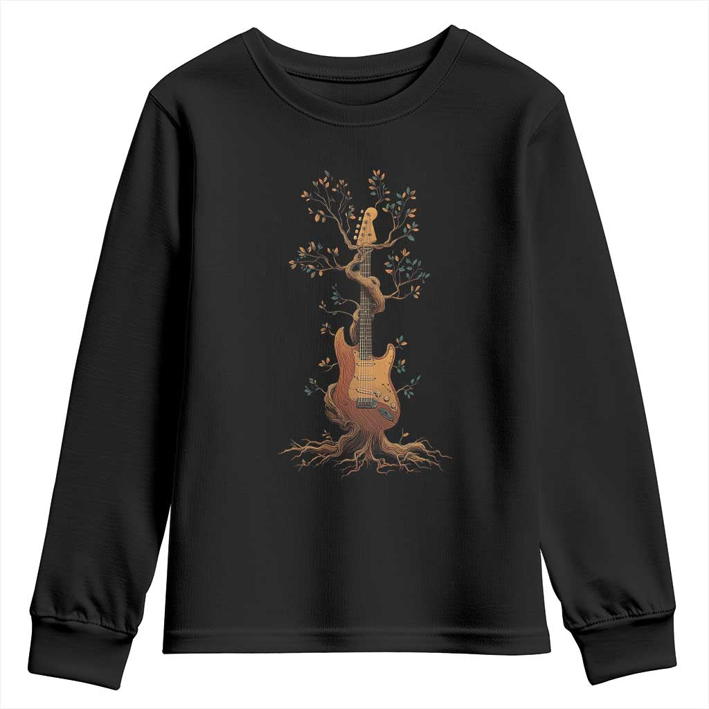 Nature Guitar Tree of Life Guitarist Artistic Roots Youth Sweatshirt - Wonder Print Shop