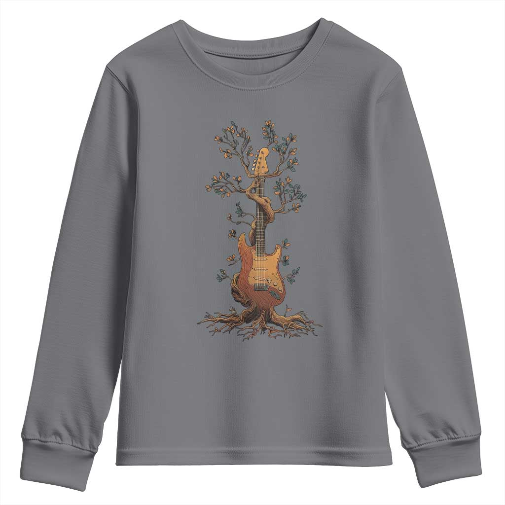 Nature Guitar Tree of Life Guitarist Artistic Roots Youth Sweatshirt - Wonder Print Shop