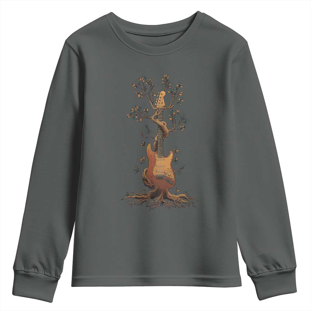 Nature Guitar Tree of Life Guitarist Artistic Roots Youth Sweatshirt - Wonder Print Shop