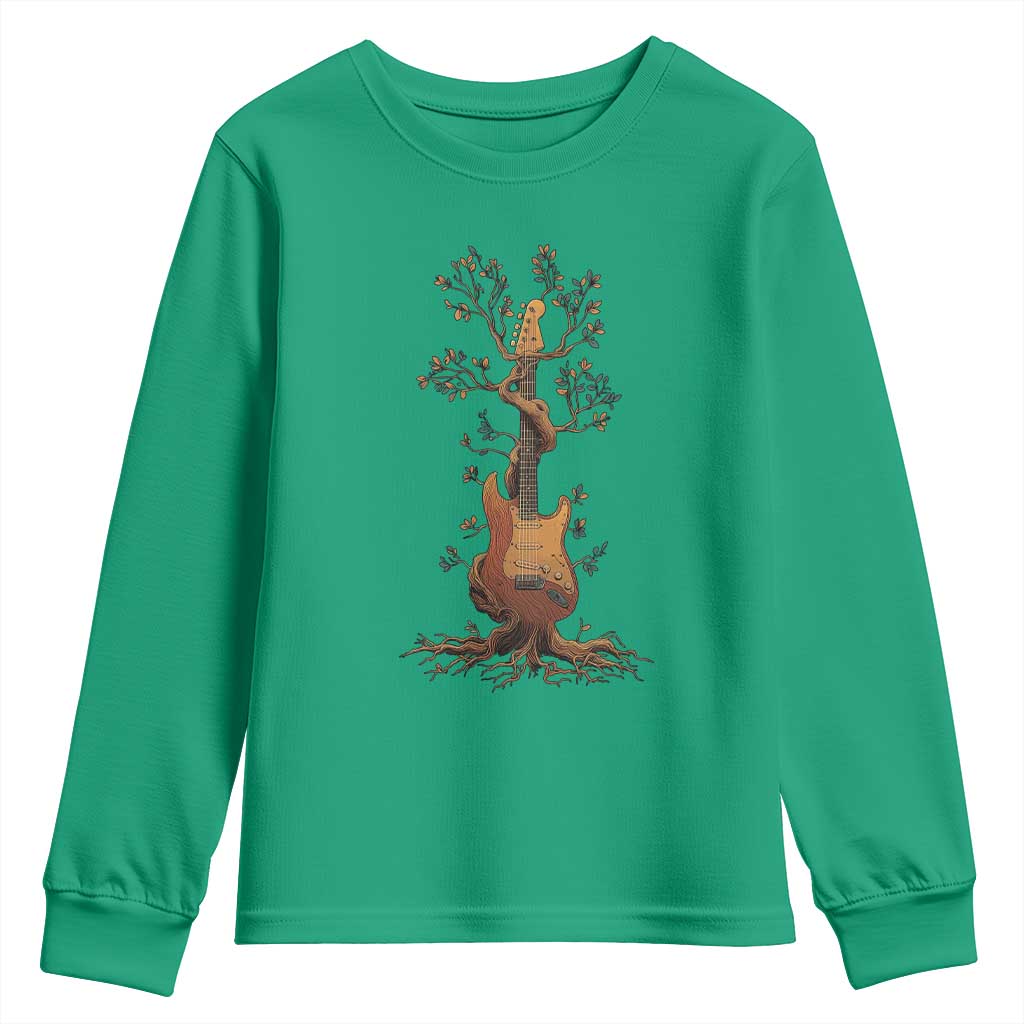 Nature Guitar Tree of Life Guitarist Artistic Roots Youth Sweatshirt - Wonder Print Shop