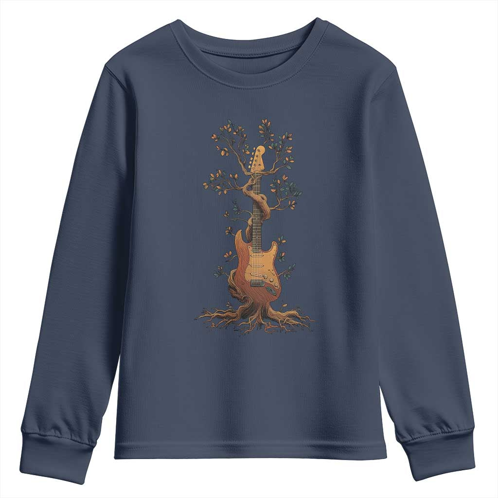 Nature Guitar Tree of Life Guitarist Artistic Roots Youth Sweatshirt - Wonder Print Shop