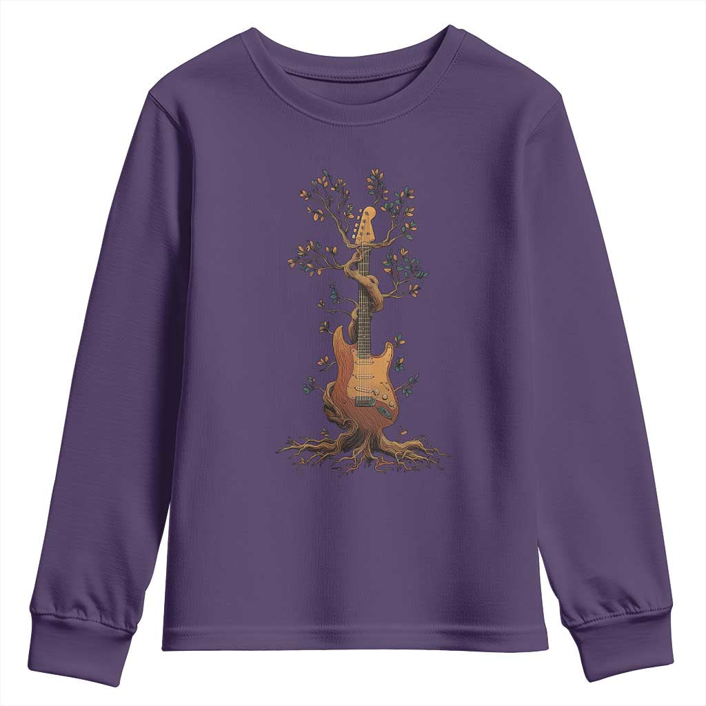 Nature Guitar Tree of Life Guitarist Artistic Roots Youth Sweatshirt - Wonder Print Shop