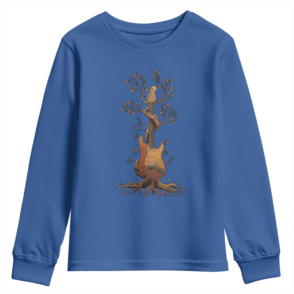 Nature Guitar Tree of Life Guitarist Artistic Roots Youth Sweatshirt - Wonder Print Shop