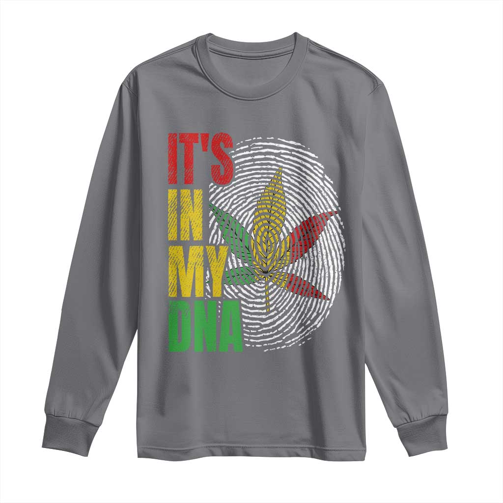 Funny Jamaica Rasta Cannabis Weed Long Sleeve Shirt Its In My DNA - Wonder Print Shop