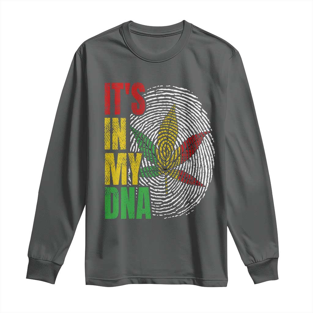 Funny Jamaica Rasta Cannabis Weed Long Sleeve Shirt Its In My DNA - Wonder Print Shop