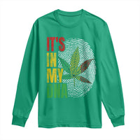 Funny Jamaica Rasta Cannabis Weed Long Sleeve Shirt Its In My DNA - Wonder Print Shop