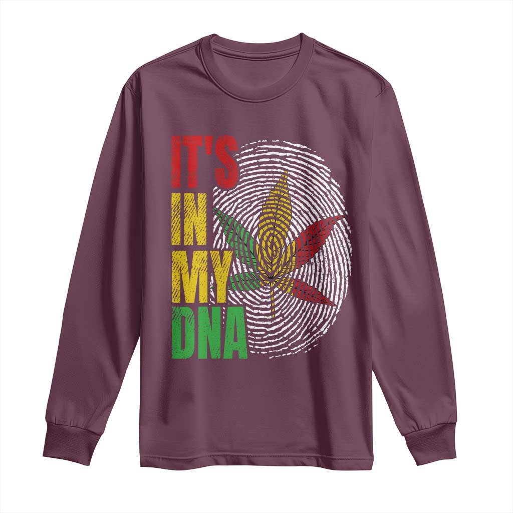 Funny Jamaica Rasta Cannabis Weed Long Sleeve Shirt Its In My DNA - Wonder Print Shop