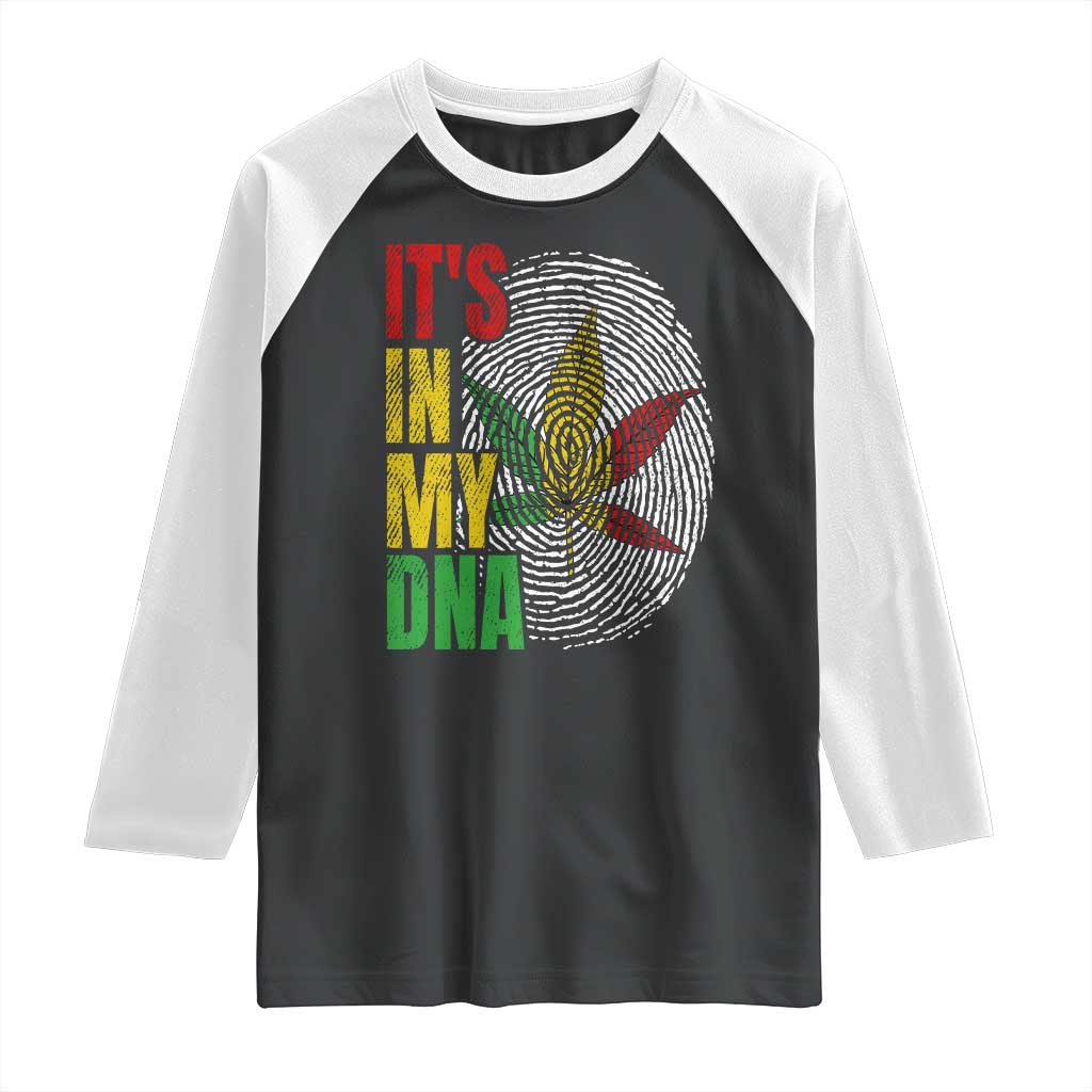 Funny Jamaica Rasta Cannabis Weed Raglan Shirt Its In My DNA - Wonder Print Shop
