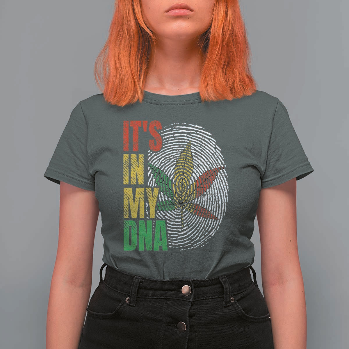 Funny Jamaica Rasta Cannabis Weed T Shirt For Women Its In My DNA - Wonder Print Shop