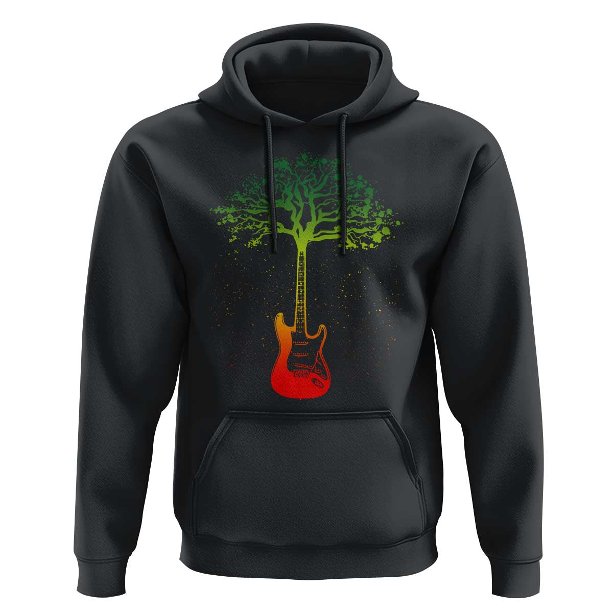 Reggae Music Guitar Rastafarian Roots Rasta Jamaican Hoodie - Wonder Print Shop
