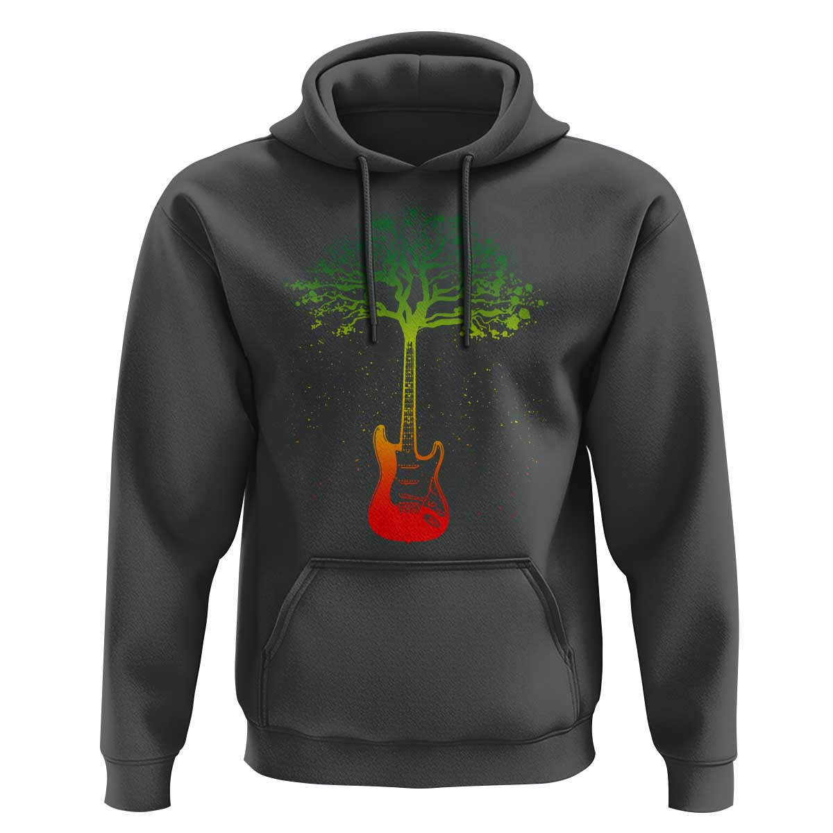 Reggae Music Guitar Rastafarian Roots Rasta Jamaican Hoodie - Wonder Print Shop