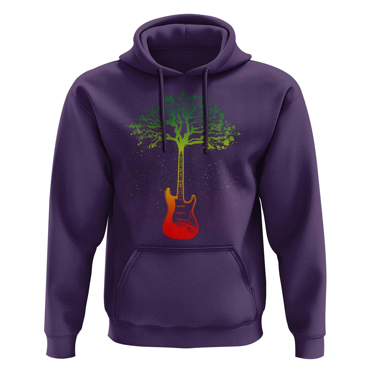 Reggae Music Guitar Rastafarian Roots Rasta Jamaican Hoodie - Wonder Print Shop