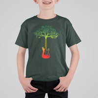Reggae Music Guitar Rastafarian Roots Rasta Jamaican T Shirt For Kid - Wonder Print Shop
