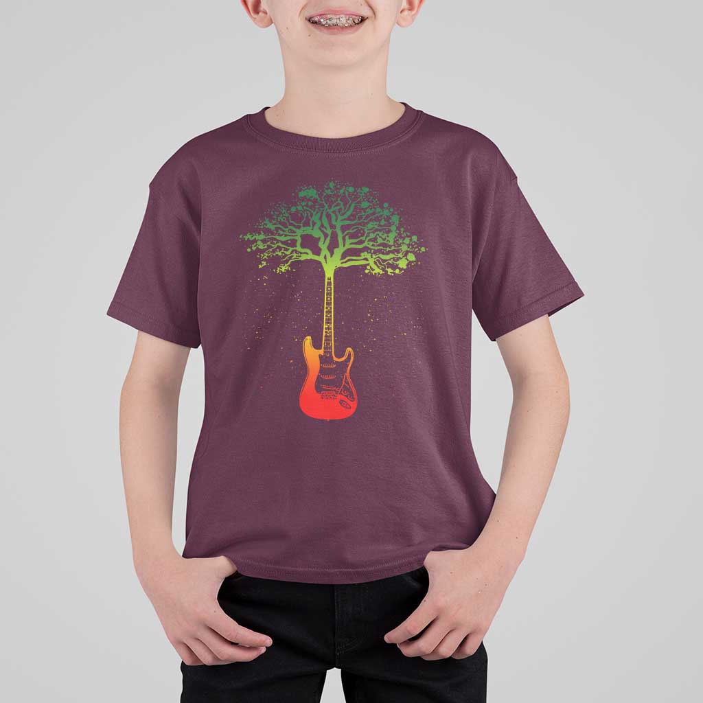 Reggae Music Guitar Rastafarian Roots Rasta Jamaican T Shirt For Kid - Wonder Print Shop