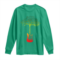 Reggae Music Guitar Rastafarian Roots Rasta Jamaican Long Sleeve Shirt - Wonder Print Shop