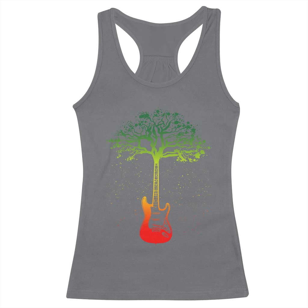 Reggae Music Guitar Rastafarian Roots Rasta Jamaican Racerback Tank Top - Wonder Print Shop