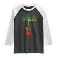 Reggae Music Guitar Rastafarian Roots Rasta Jamaican Raglan Shirt - Wonder Print Shop