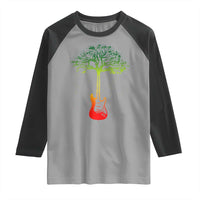 Reggae Music Guitar Rastafarian Roots Rasta Jamaican Raglan Shirt - Wonder Print Shop