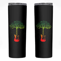Reggae Music Guitar Rastafarian Roots Rasta Jamaican Skinny Tumbler - Wonder Print Shop