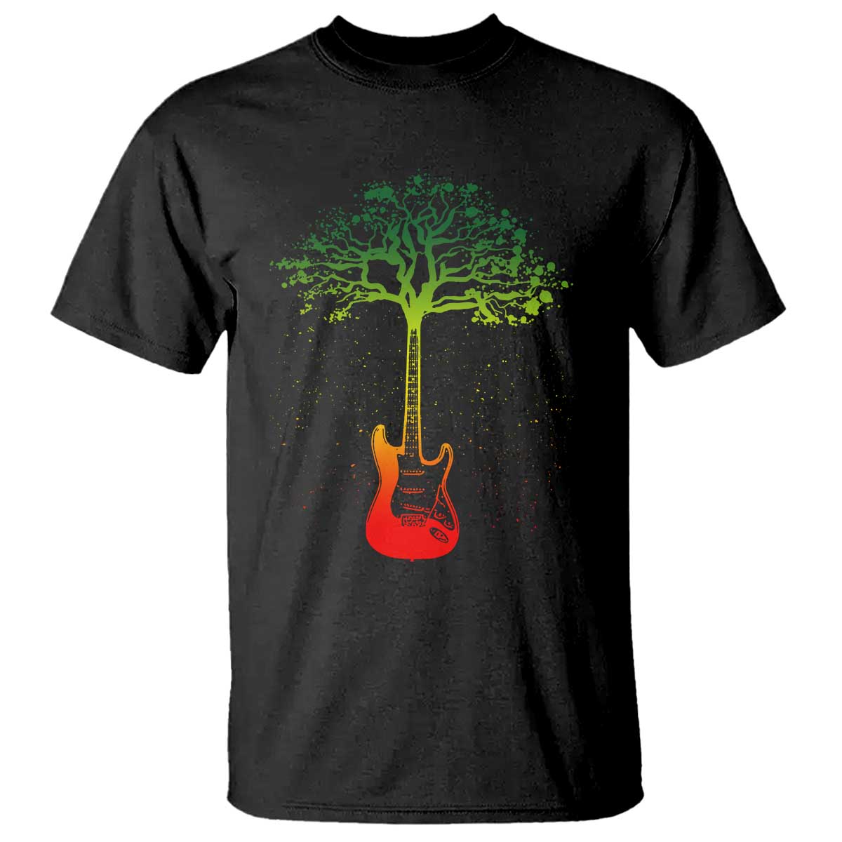 Reggae Music Guitar Rastafarian Roots Rasta Jamaican T Shirt - Wonder Print Shop