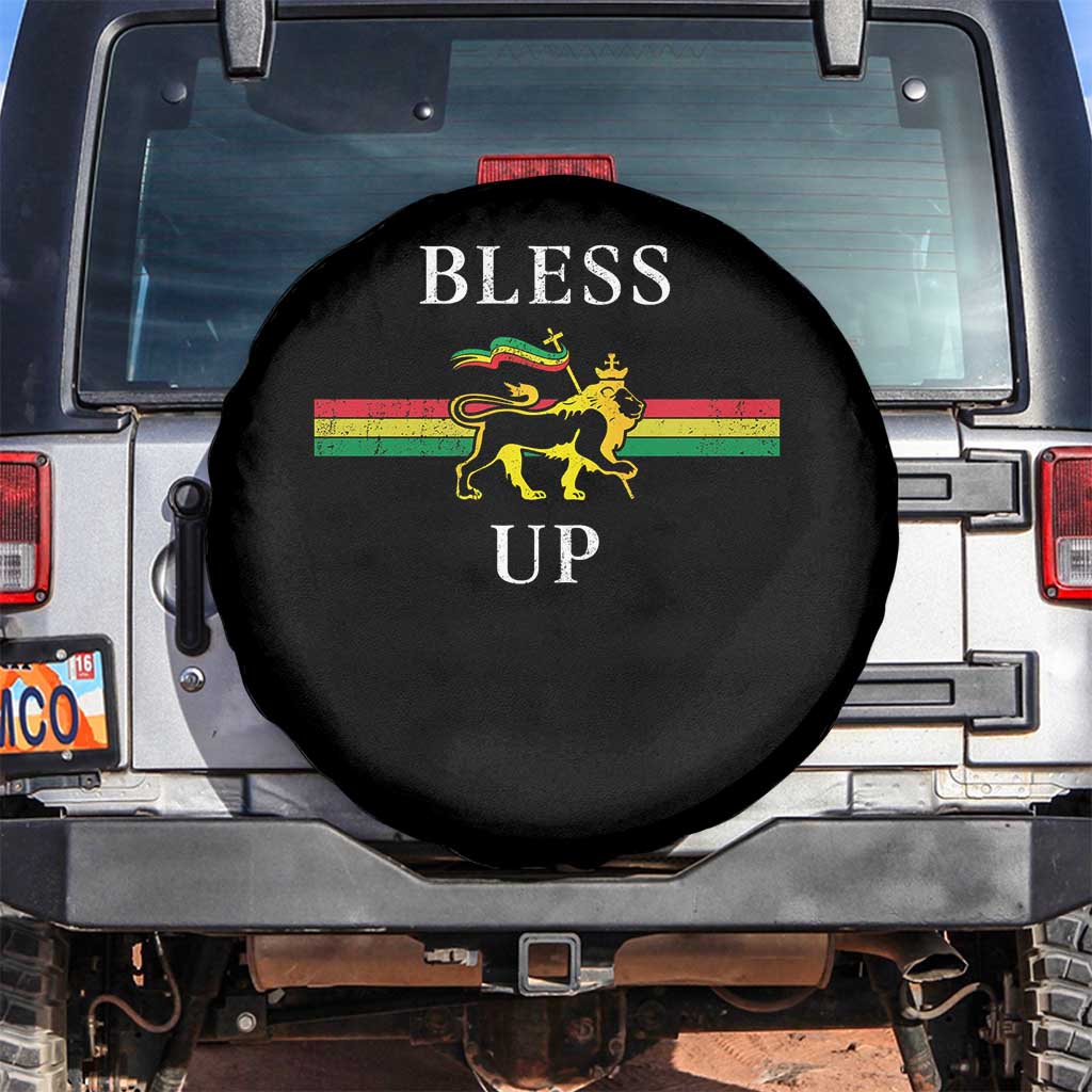 Bless Up Spare Tire Cover Rastafari Lion Of Judah Reggae Music - Wonder Print Shop