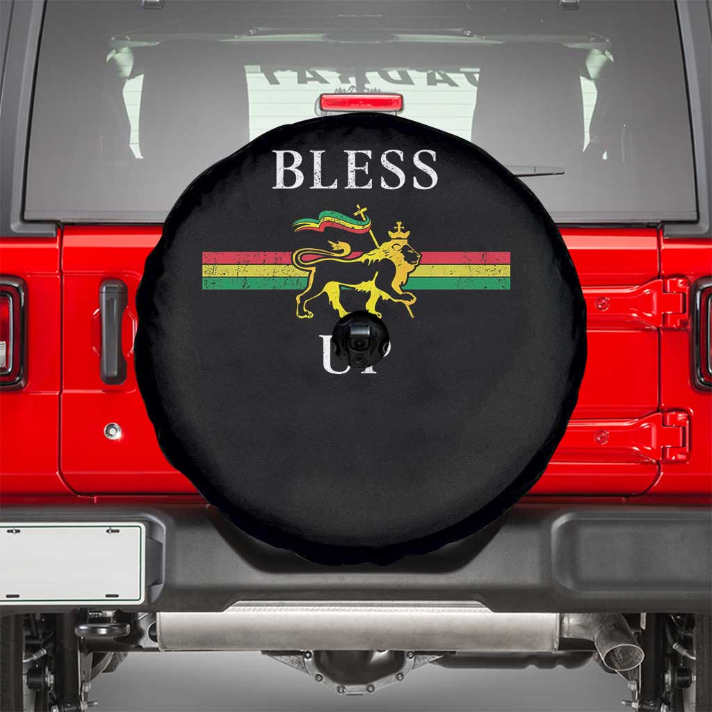 Bless Up Spare Tire Cover Rastafari Lion Of Judah Reggae Music - Wonder Print Shop