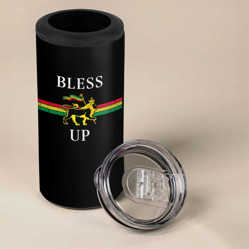 Bless Up 4 in 1 Can Cooler Tumbler Rastafari Lion Of Judah Reggae Music - Wonder Print Shop