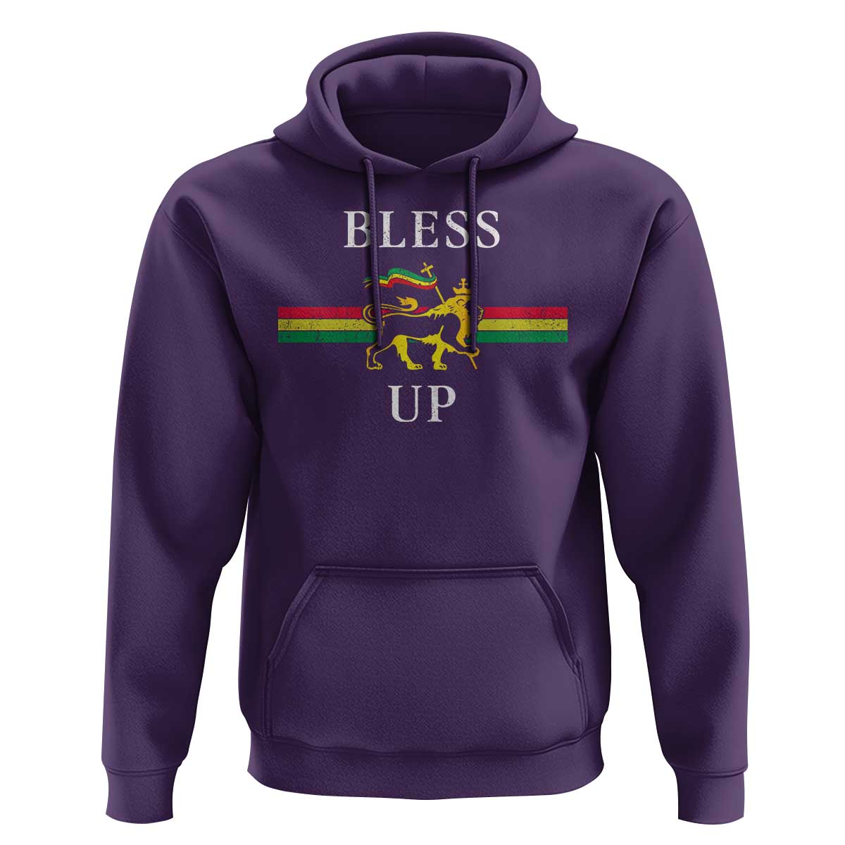 Bless Up Hoodie Rastafari Lion Of Judah Reggae Music - Wonder Print Shop