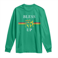 Bless Up Long Sleeve Shirt Rastafari Lion Of Judah Reggae Music - Wonder Print Shop