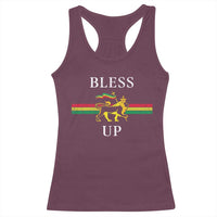 Bless Up Racerback Tank Top Rastafari Lion Of Judah Reggae Music - Wonder Print Shop