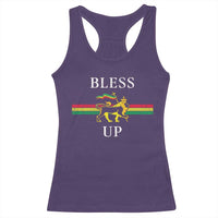 Bless Up Racerback Tank Top Rastafari Lion Of Judah Reggae Music - Wonder Print Shop