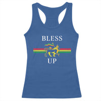 Bless Up Racerback Tank Top Rastafari Lion Of Judah Reggae Music - Wonder Print Shop