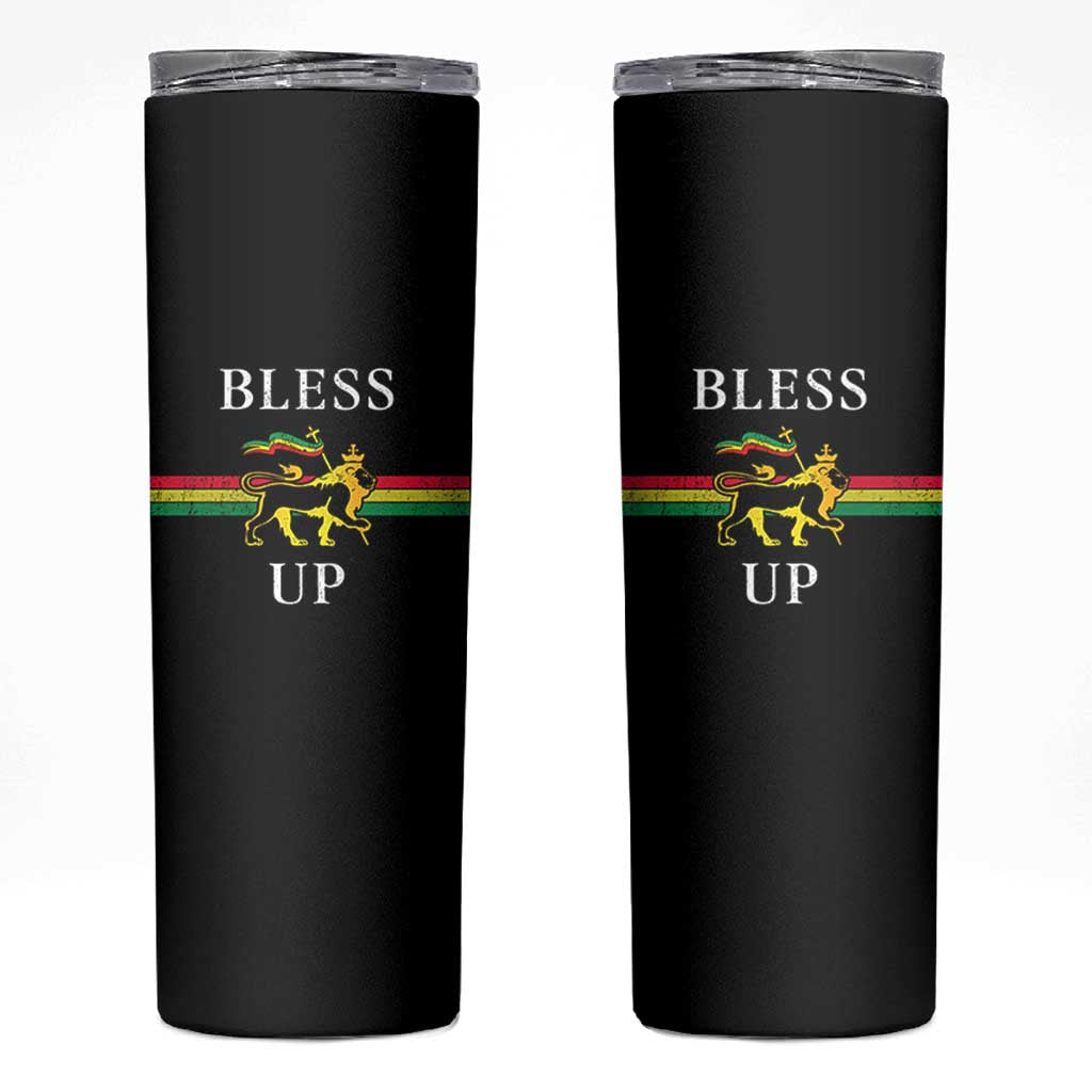 Bless Up Skinny Tumbler Rastafari Lion Of Judah Reggae Music - Wonder Print Shop