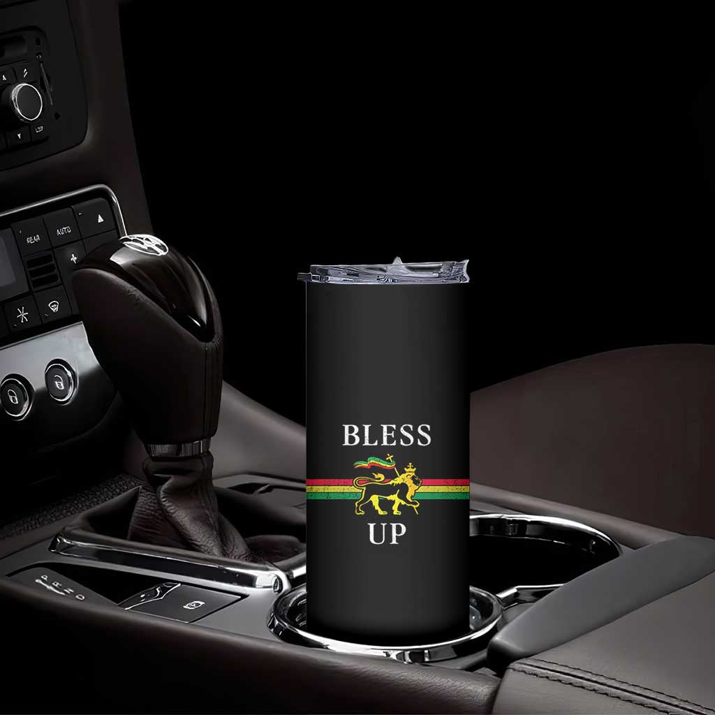 Bless Up Skinny Tumbler Rastafari Lion Of Judah Reggae Music - Wonder Print Shop