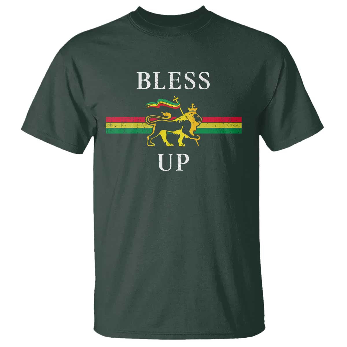 Bless Up T Shirt Rastafari Lion Of Judah Reggae Music - Wonder Print Shop