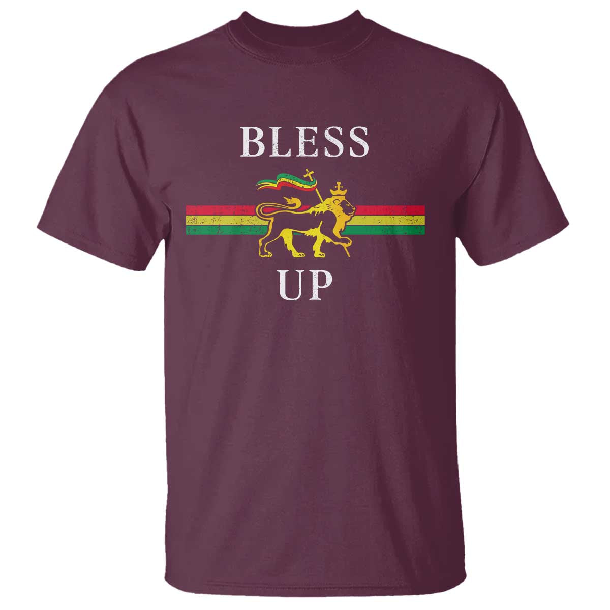 Bless Up T Shirt Rastafari Lion Of Judah Reggae Music - Wonder Print Shop