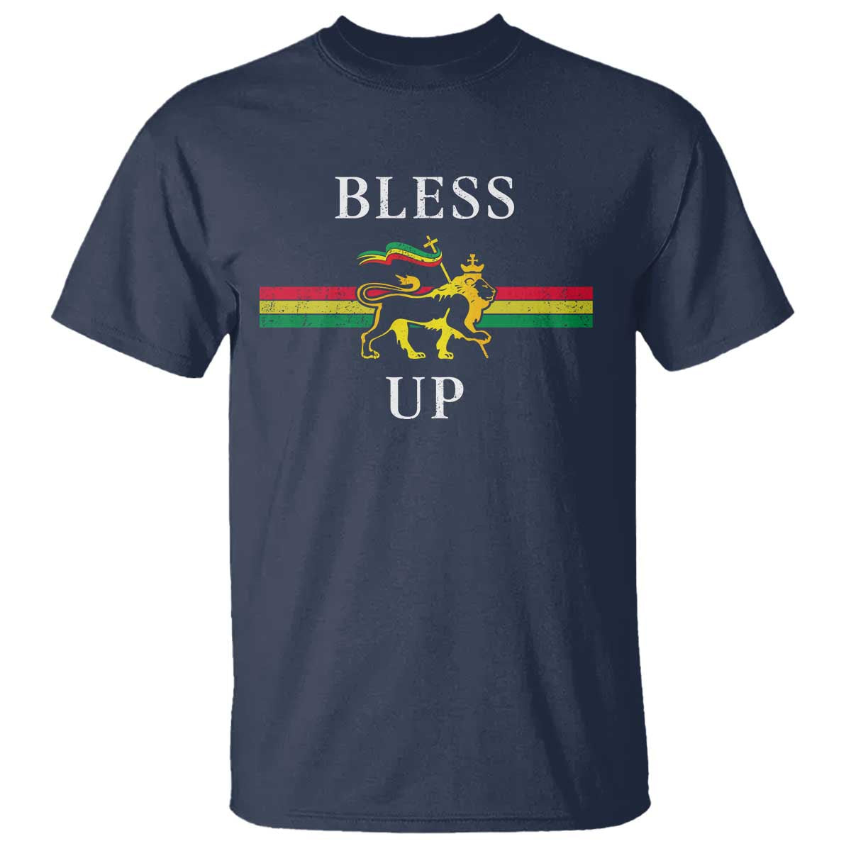 Bless Up T Shirt Rastafari Lion Of Judah Reggae Music - Wonder Print Shop