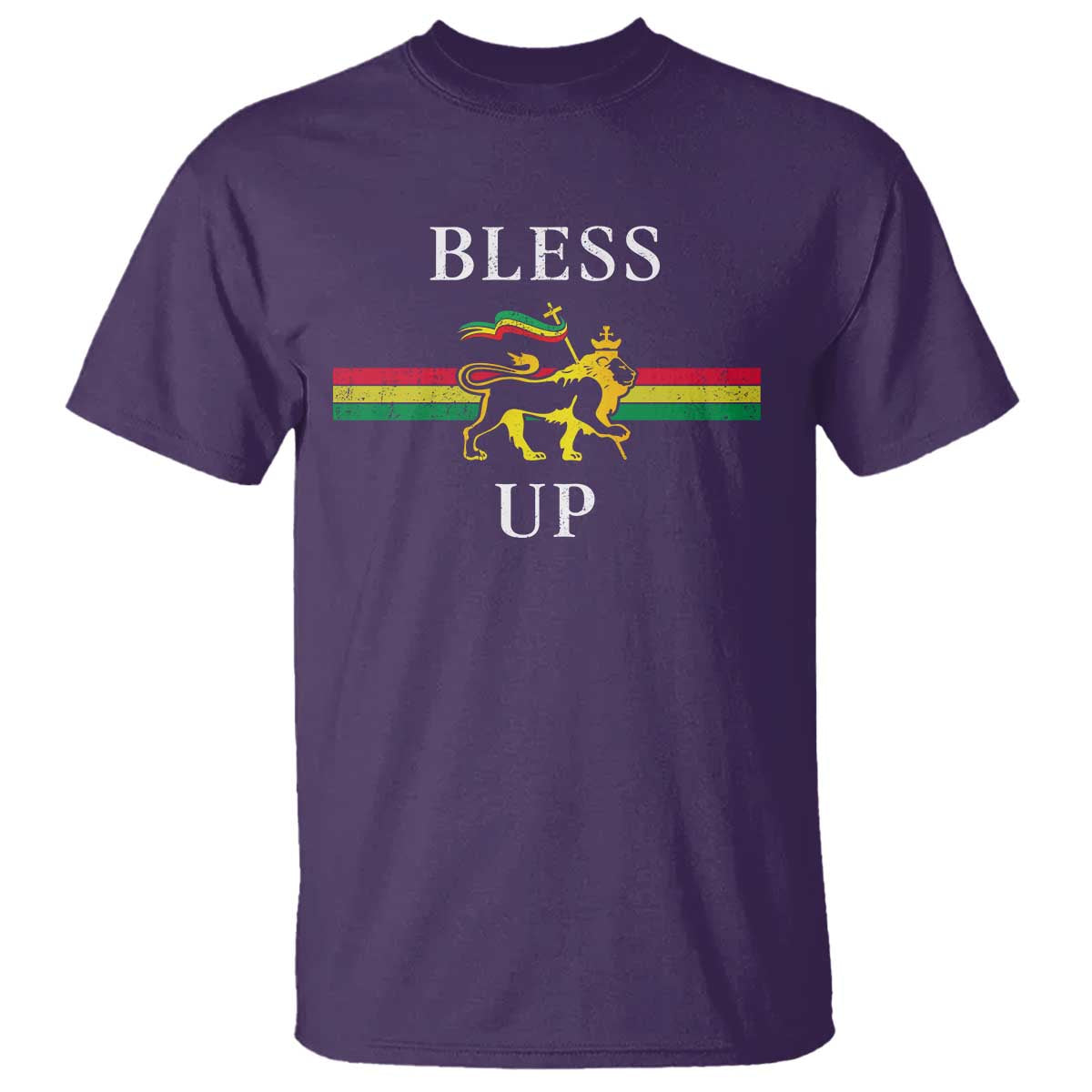 Bless Up T Shirt Rastafari Lion Of Judah Reggae Music - Wonder Print Shop