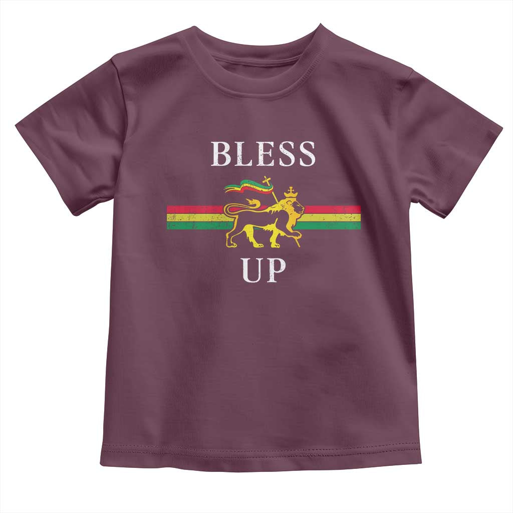 Bless Up Toddler T Shirt Rastafari Lion Of Judah Reggae Music - Wonder Print Shop